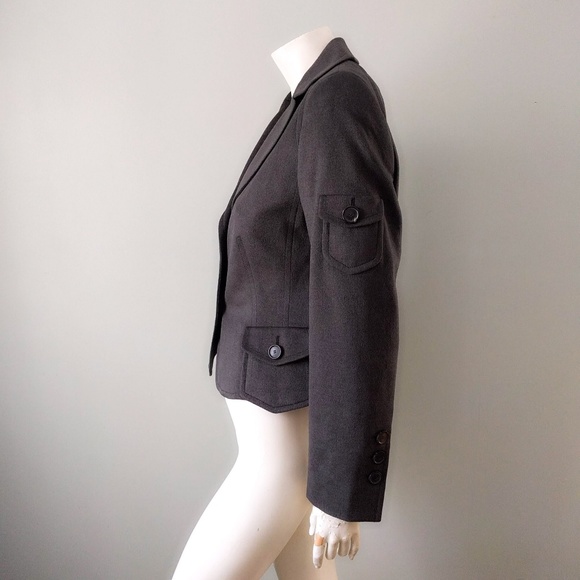 AKRIS PUNTO Gray Green Angora Wool Army Blazer S - Picture 5 of 7